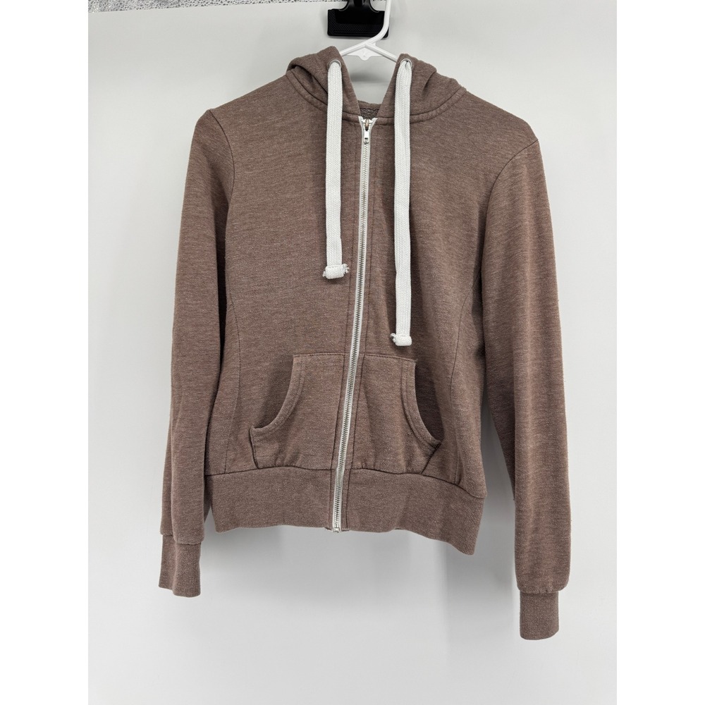 Reflex Womens Small Brown Heathered Full Zip Hoodie Sweatshirt Fleece Lined